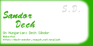 sandor dech business card